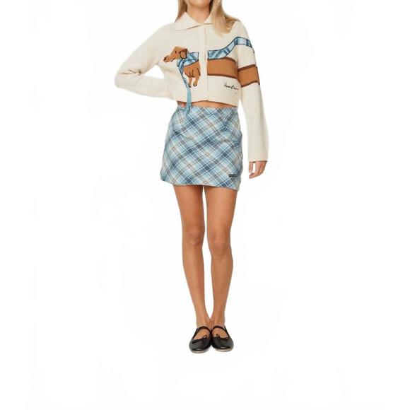 NEW HOUSE OF SUNNY bias cut heritage skirt in blue - Picture 2 of 6